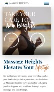 How massageheights.com looks like on a mobile device such as an iPhone.
