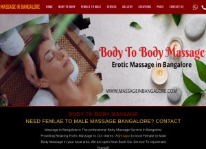How massageinbangalore.com looks like on a tablet such as an iPad.