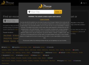 How massagerepublic.com looks like on a tablet such as an iPad.