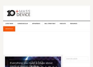 How massdevice.com looks like on a tablet such as an iPad.