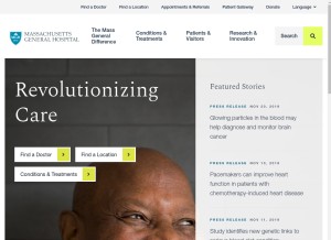 How massgeneral.org looks like on a tablet such as an iPad.