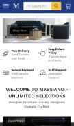 How massiano.com looks like on a mobile device such as an iPhone.