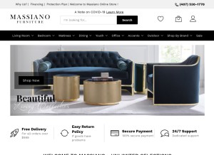 How massiano.com looks like on a tablet such as an iPad.