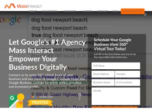 How massinteract.com looks like on a tablet such as an iPad.