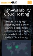 How massivegrid.net looks like on a mobile device such as an iPhone.