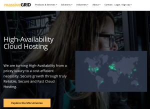 How massivegrid.net looks like on a tablet such as an iPad.