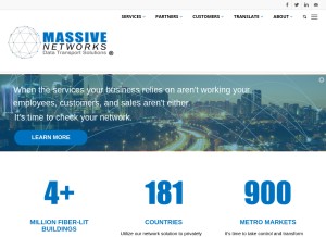 How massivenetworks.com looks like on a tablet such as an iPad.