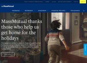 How massmutual.com looks like on a tablet such as an iPad.