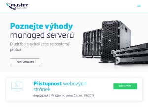 How master.cz looks like on a tablet such as an iPad.