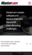How mastercam.com looks like on a mobile device such as an iPhone.