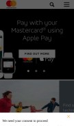 How mastercard.ie looks like on a mobile device such as an iPhone.