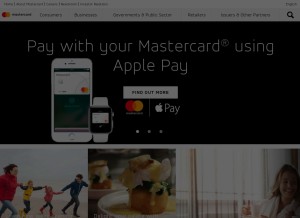 How mastercard.ie looks like on a tablet such as an iPad.
