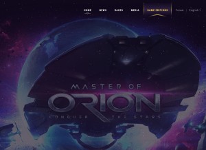 How masteroforion.com looks like on a tablet such as an iPad.