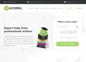 How masterra.com looks like on a tablet such as an iPad.