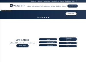 How masters.edu looks like on a tablet such as an iPad.