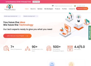 How mastersoftwaresolutions.com looks like on a tablet such as an iPad.