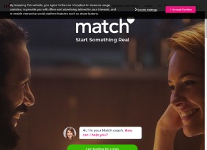 How match.com looks like on a tablet such as an iPad.