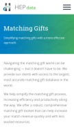 How matchinggifts.com looks like on a mobile device such as an iPhone.