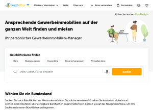 How matchoffice.at looks like on a tablet such as an iPad.
