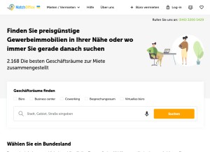 How matchoffice.de looks like on a tablet such as an iPad.