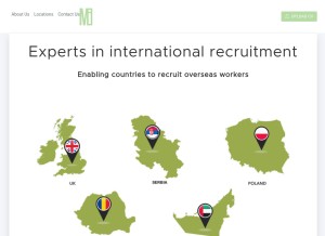 How matchworkers.com looks like on a tablet such as an iPad.