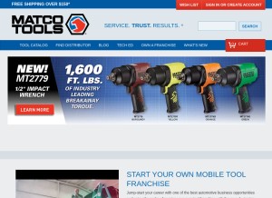 How matcotools.com looks like on a tablet such as an iPad.