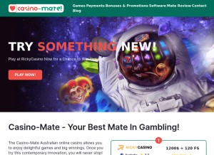 How mate.casino looks like on a tablet such as an iPad.