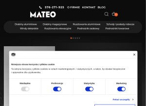 How mateo.sklep.pl looks like on a tablet such as an iPad.