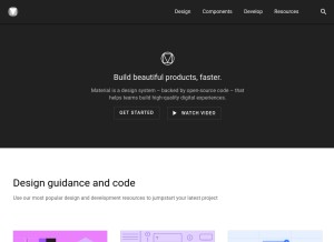 How material.io looks like on a tablet such as an iPad.