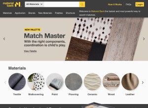 How materialbank.com looks like on a tablet such as an iPad.