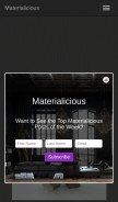 How materialicious.com looks like on a mobile device such as an iPhone.