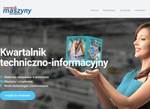 How materialyimaszyny.pl looks like on a tablet such as an iPad.