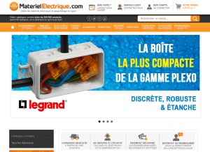 How materielelectrique.com looks like on a tablet such as an iPad.