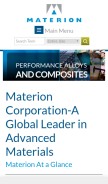 How materion.com looks like on a mobile device such as an iPhone.