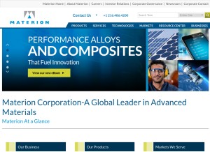 How materion.com looks like on a tablet such as an iPad.
