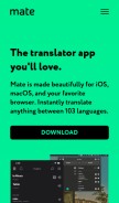 How matetranslate.com looks like on a mobile device such as an iPhone.