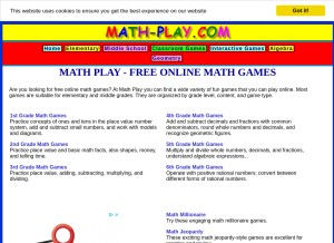 How math-play.com looks like on a tablet such as an iPad.