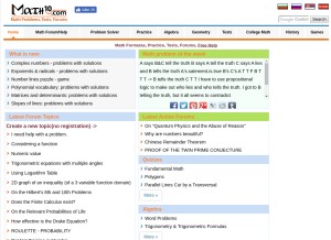 How math10.com looks like on a tablet such as an iPad.