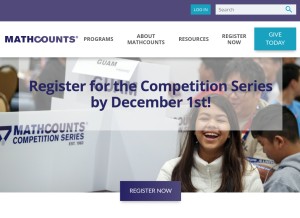How mathcounts.org looks like on a tablet such as an iPad.