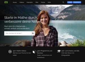 How matheretter.de looks like on a tablet such as an iPad.