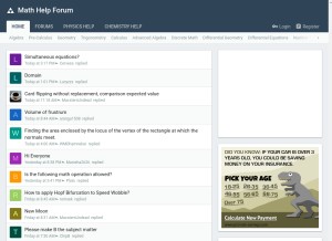 How mathhelpforum.com looks like on a tablet such as an iPad.