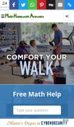 How mathhomeworkanswers.org looks like on a mobile device such as an iPhone.