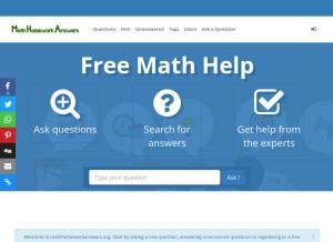 How mathhomeworkanswers.org looks like on a tablet such as an iPad.