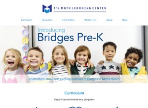 How mathlearningcenter.org looks like on a tablet such as an iPad.