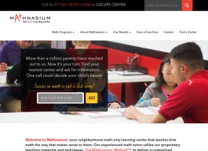 How mathnasium.com looks like on a tablet such as an iPad.