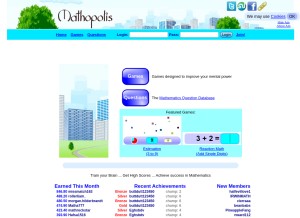 How mathopolis.com looks like on a tablet such as an iPad.