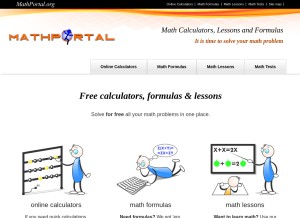 How mathportal.org looks like on a tablet such as an iPad.