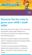 How mathseeds.com looks like on a mobile device such as an iPhone.