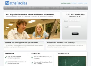 How mathsfaciles.com looks like on a tablet such as an iPad.