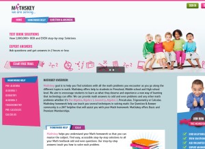 How mathskey.com looks like on a tablet such as an iPad.